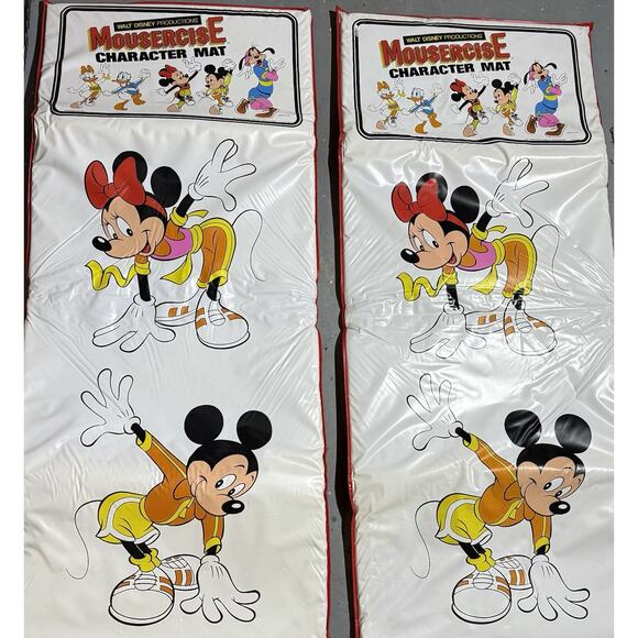 Lot Of 2 RARE Vintage Disney Mickey & Minnie Mouse Mousercise Mat EUC Playroom - Picture 2 of 13
